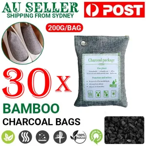 30PCS 200g Bamboo Charcoal Air Purifying Bags Odor Remover