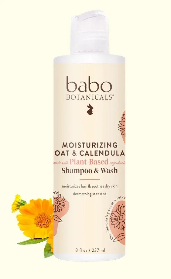 Babo Botanicals Moisturizing Oat & Calendula Shampoo & Wash 8 oz Liquid