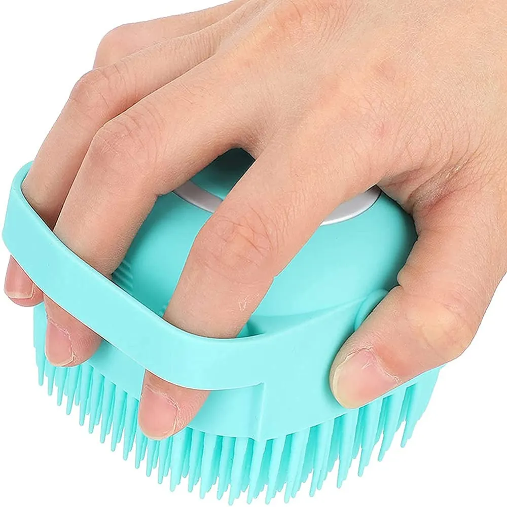 Chullbull Soft Silicon Bath Brush for Dogs and Cats (Blue/Pink)