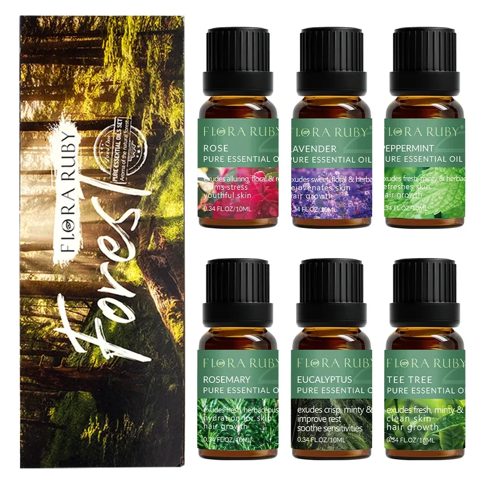 Essential Oils Set Of 6/Pc Essential Oil for Diffusers Aromatherapy Oils Eucalyptus,Lavender,Rosemary,Peppermint Pure Oil