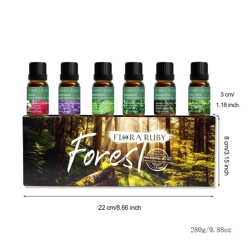 Essential Oils Set Of 6/Pc Essential Oil for Diffusers Aromatherapy Oils Eucalyptus,Lavender,Rosemary,Peppermint Pure Oil