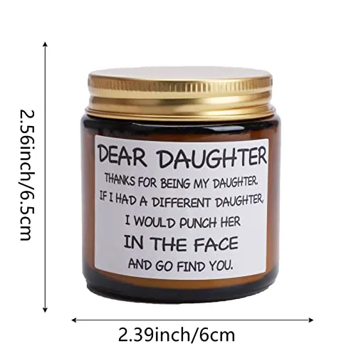 Funny Lavender Scented Candles for Daughter-Daughter Gifts from Mom, Dad-Funny Birthday Presents from Mother, Father