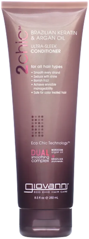 Giovanni 2chic Brazilian Keratin & Argan Oil Ultra-Sleek Conditioner (250ml)