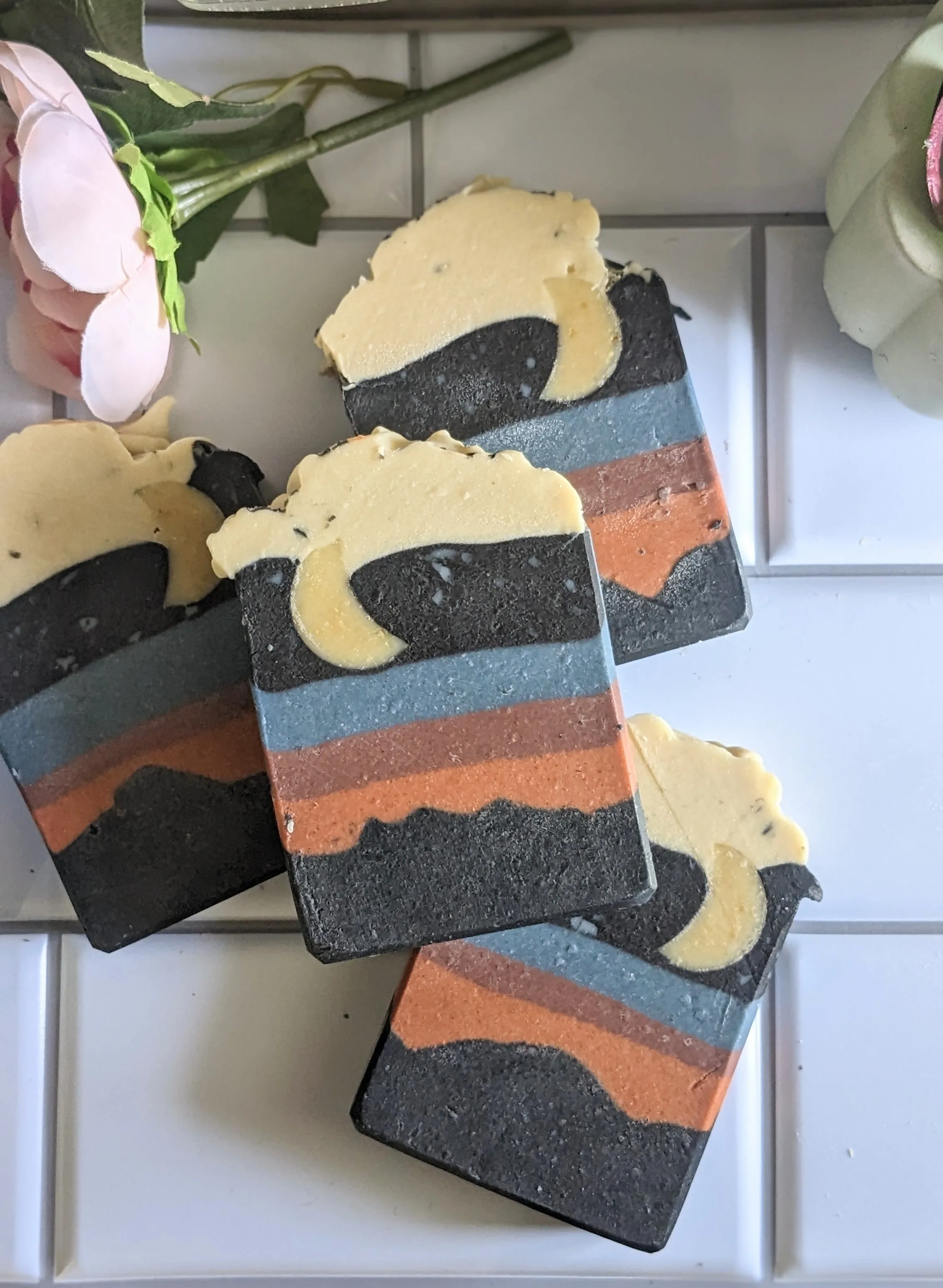 Goodnight Farm - 5.5 oz Goat Milk Soap Bar!!  Farm Sunset Clay Colors Natural Fragrance White Freesia