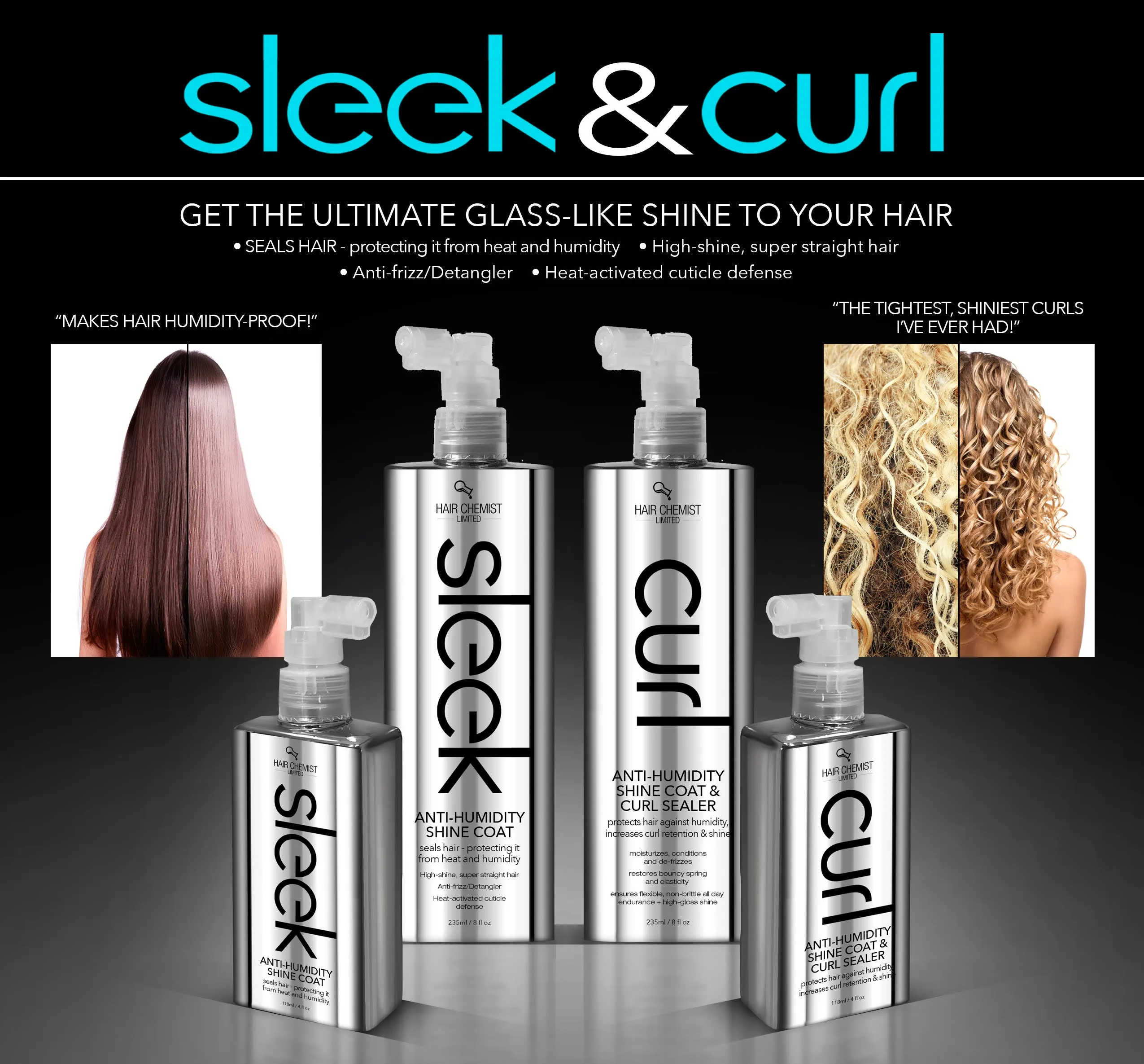 Hair Chemist SLEEK Anti Humidity Shine Coat 8 oz. (Pack of 2)