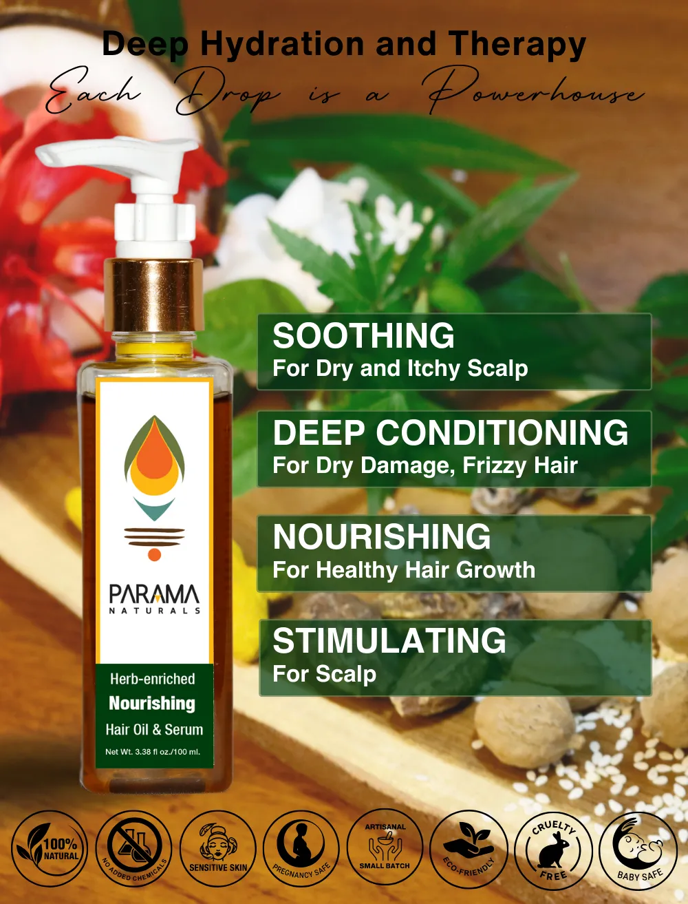 Herb-enriched Nourishing Hair Oil & Serum