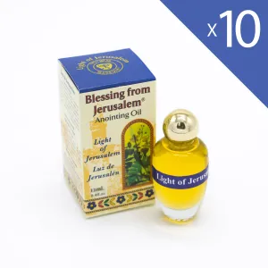 Lot of 10 Anointing Oil Light of Jerusalem 12ml - 0.4oz From Holyland (10 bottles)