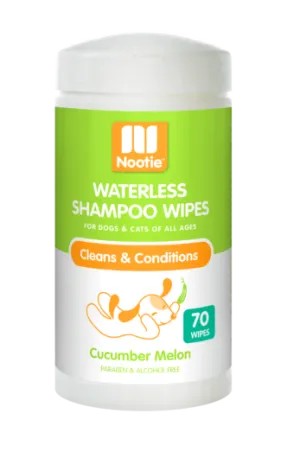 Nootie Cucumber Melon Waterless Shampoo Wipes For Dogs & Cats (70-ct)