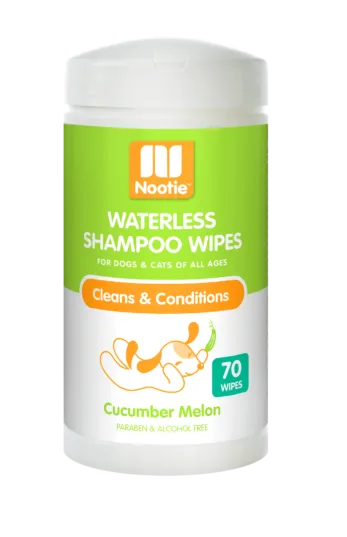 Nootie Cucumber Melon Waterless Shampoo Wipes For Dogs & Cats (70-ct)