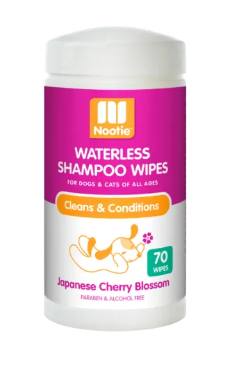 Nootie Japanese Cherry Blossom Waterless Shampoo Wipes For Dogs & Cats (70-ct)