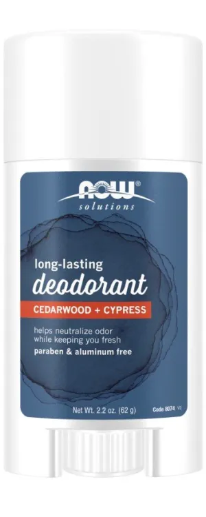 Now Foods Long-Lasting Deodorant Cedarwood & Cypress 2.2 oz Stick