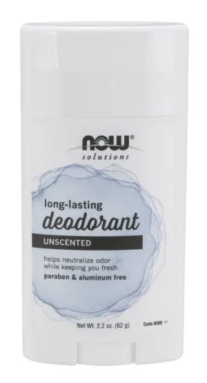 Now Foods Solutions Long-Lasting Deodorant Unscented 2.2 oz Stick