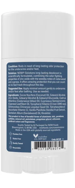 Now Solutions Long Lasting Deodorant Cedarwood   Cypress 2.2oz