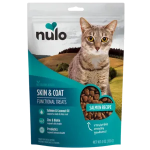 Nulo Functional Grain-Free Skin & Coat Salmon Cat treats, 4 oz