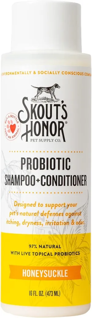 Skout's Honor Dog Probiotic Honeysuckle Shampoo   Conditioner 16 oz