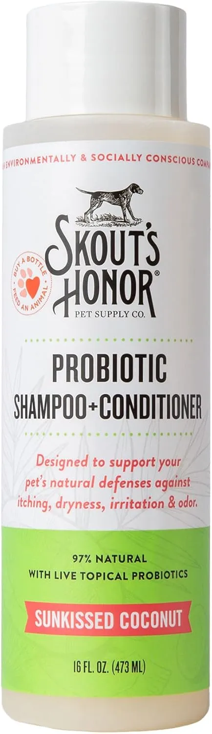 Skout's Honor Dog Probiotic Sunkissed Coconut Shampoo   Conditioner 16 oz