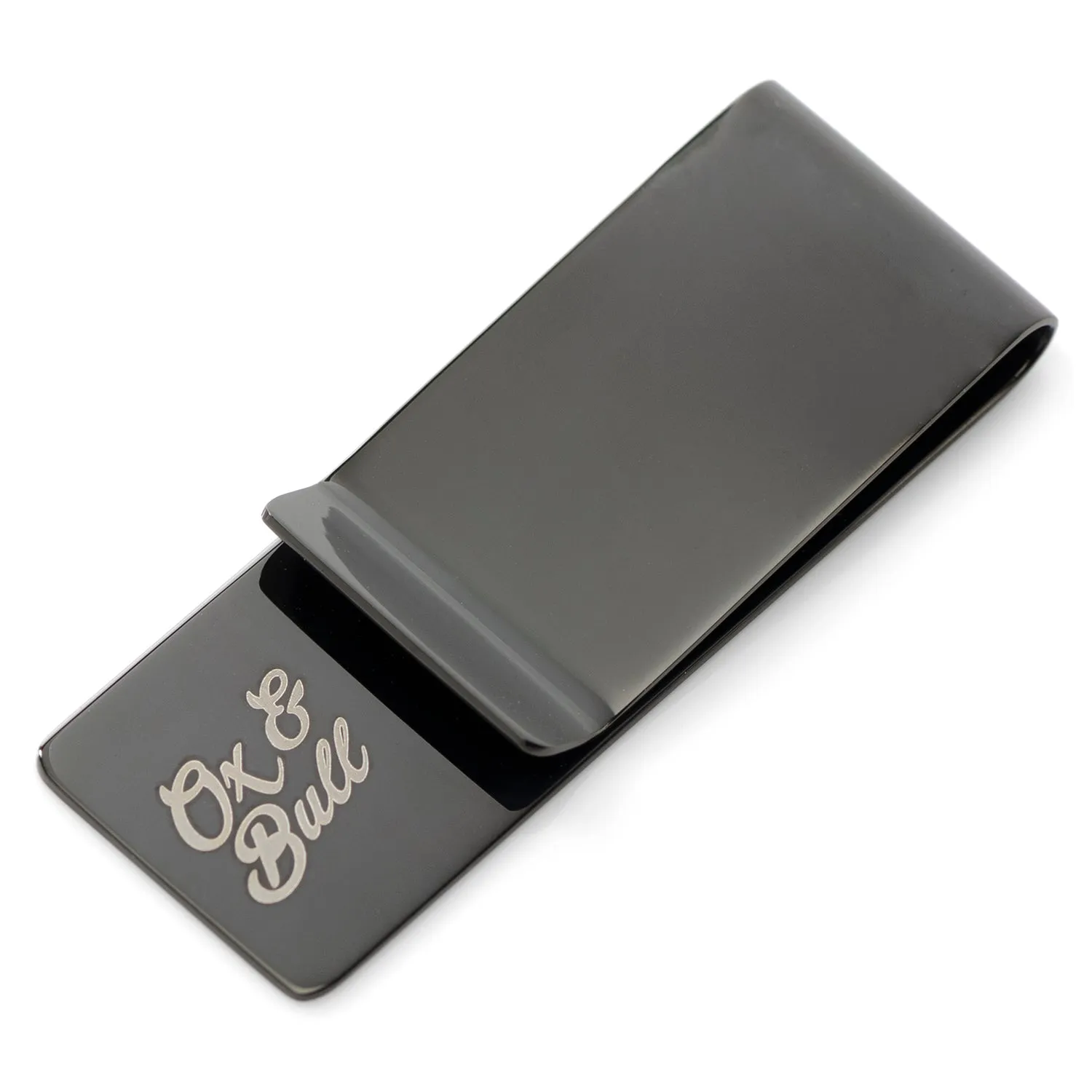 Stainless Steel Gunmetal Engravable Money Clip