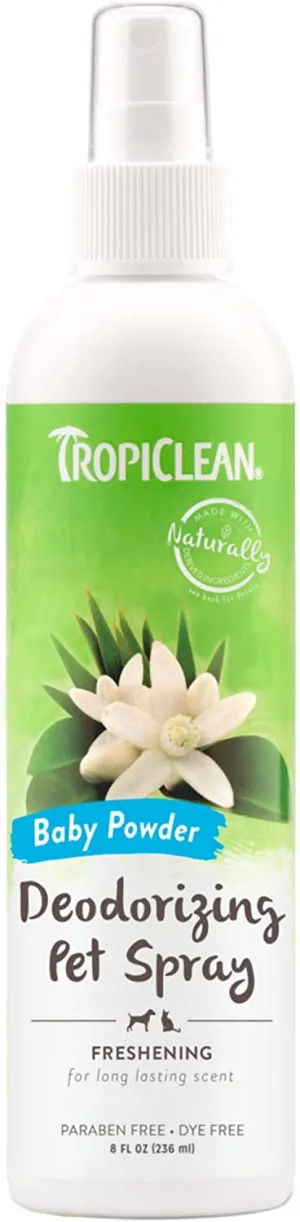 Tropiclean Baby Powder Deodorizing Spray 8oz.