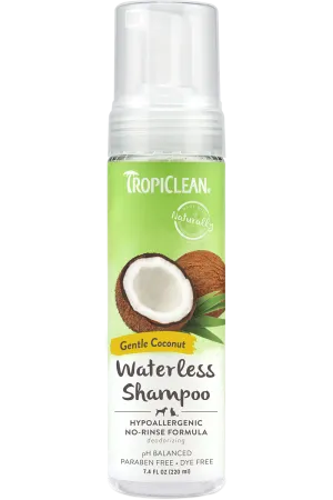 TropiClean Gentle Coconut Hypoallergenic Waterless Shampoo for Pets